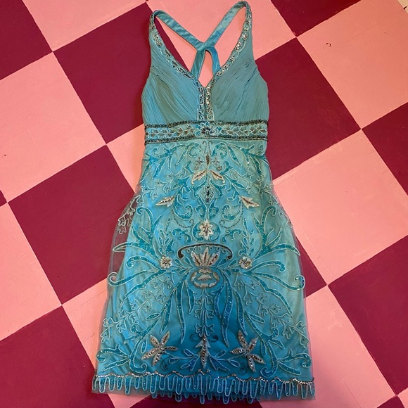 Sue Wong vintage blue beaded dress. - Picture 1 of 4